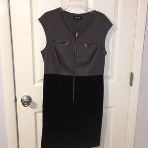 Black & Gray Zipper Dress